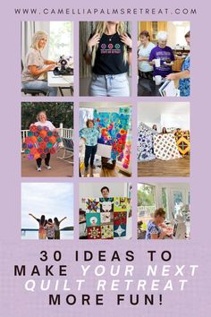 some people are making quilts with the words 30 ideas to make your next quilttreat more fun