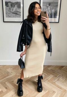 Style Désinvolte Chic, Winter Fashion Outfits Casual, Cold Outfits, Neutral Style, March 2023, My Wardrobe, Knitted Dress, Neutral Fashion, Outfit Inspo Fall