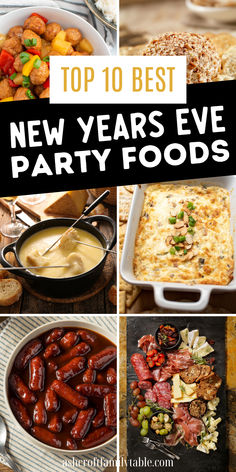 New Year's Eve party food including appetizers, finger foods, and dips. New Year Party Recipes, New Years Eve Easy Food Ideas, Food Ideas For New Years Eve Party, Kid Friendly New Years Eve Food, Recipes For New Years Eve Party, Finger Foods For New Years Eve, Appetizers New Years Eve, Classic Party Food, Nye Small Party Ideas