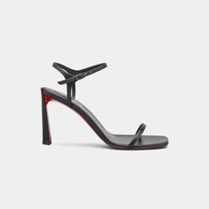 Christian Louboutin "Condora" leather sandals 3.25 in / 85 mm stiletto heel Open toe Adjustable ankle strap Signature Louboutin red leather outsole Made in Italy Red Louboutin, Red Sole, Stiletto Heel, Leather Sandals, Red Leather, Stiletto Heels, Ankle Strap, Open Toe, Christian Louboutin