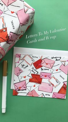 valentine's day card and envelope with writing on it