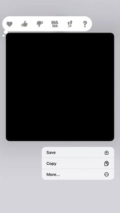 an iphone screen with the text save copy more on it and two different icons above