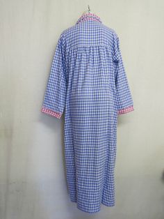 "Country Casual House dress/Nightgown What a Charmer! High quality soft brushed 100% cotton flannel Old Fashioned cozy and warm Made in USA If you want comfort, this is it! ~Roomy too~ Perfect for around the house or for sleeping Long sleeves New and Unworn Excellent condition Carole Small/ Medium but full cut 18\" Shoulder 56\" Bust, 58\"Waist Hip 19\" sleeve from underarm, full cut 50\" long Ah...Relax! https://www.etsy.com/people/belindacarville" Cozy Cotton Sleepwear For Home, Plaid Cotton Sleepwear, Cotton Plaid Sleepwear For Bedtime, Plaid Cotton Sleepwear For Bedtime, Cotton Plaid Sleepwear For Home, Plaid Cotton Sleepwear For Home, Comfortable Plaid Cotton Sleepwear, Cozy Plaid Cotton Sleepwear, Casual Long Sleeve Cotton Nightgown