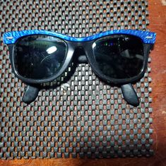 Sreet Neat Electric Blue Lenses Are B&L And This Is Some Light Scratches And Could Use A Good Buffing. Blue Glass Sunglasses For Vacation, Blue Sunglasses For Vacation, Fun Blue Polarized Sunglasses, Retro Blue Wayfarer Sunglasses, Fun Blue Sunglasses For Vacation, Wayfarer Sunglasses, Blue Lenses, Accessories Vintage, Colored Sunglasses