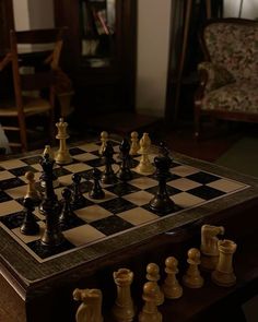 a chess board with several pieces on it