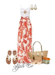 12 mexico vacation outfits ideas for women - summervacationsin.com Outfits Primavera, Stile Casual Chic, Beach Clothes, Mode Hippie, Maxi Skirt Outfits, Mode Boho, Outfit Trends, Maxi Skirts