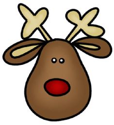 a reindeer's head with antlers and red nose is shown in this drawing