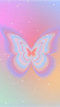 an abstract image of a butterfly in the sky with stars on it's back