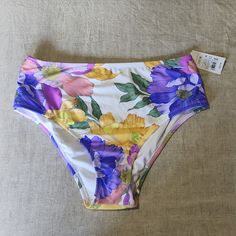 Purchase From Target Brand: Shade & Shore Size: Large (12-14) Color: Pastel Flower Print Brand New With Tag On, I Just Didn't Like The Fit On Myself. High Waist Floral Swimwear For Spring, High Waist Floral Print Swimwear For Spring, White Floral Print Bottoms For Beach Party, High Waist Printed Swimwear For Spring, Purple Floral Print Swimwear For Summer, Spring High-waisted Floral Swimwear, Multicolor High Waist Floral Swimwear, Multicolor High Waist Floral Print Swimwear, Purple Floral Print Beachwear Swimwear