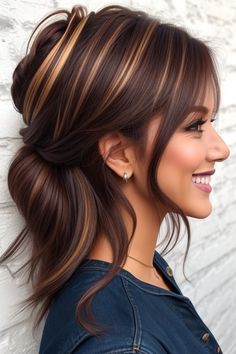 hair color ideas for brunettes Hair Trends Fall 2024, 2014 Hairstyles, Rambut Brunette, Brunette Hair With Highlights, Fall Hair Cuts, Color Highlights, Fall Hair Color For Brunettes, Spring Hair Color, Fall Hair Trends