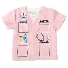 a pink shirt with doctor's pocket on it