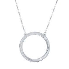 "Fall in love with the chic style of this cubic zirconia circle pendant.NECKLACE DETAILSLength: 16-18 in. adjustableClasp: lobster-clawMetal: sterling silverAdditional details: cubic zirconia stonesPackaging: boxedGemstones may have been treated to enhance their appearance. Special care may be required. Size: 16-18"" ADJ. Color: Grey. Gender: female. Age Group: adult." Fine Jewelry Circular Cubic Zirconia, Circular Jewelry With Diamond Accents And Cubic Zirconia, Anniversary Circle Jewelry With Cubic Zirconia, Circular Cubic Zirconia Anniversary Jewelry, Minimalist Cubic Zirconia Diamond Necklace, Modern Circle Jewelry With Diamond Accents, Minimalist Round Pave Setting Jewelry, Minimalist Round Jewelry With Pave Setting, Modern Circular Jewelry With Diamond Accents