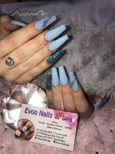 Blue Nails Sparkle, Ocean Blue Nails, Nails Pedicure, Nails 2016, Nails Sparkle, Accessories Nail, Blue Acrylic Nails, Nails Spa, Nail Products