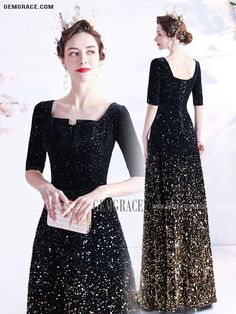 10% off now|Free shipping world-wide. Black Gold Ombre Sequins Formal Party Dress with Square Neckline at GemGrace. Click to learn our pro custom-made service for wedding dress, formal dress. View #EveningDresses for more ideas. Square Neck Evening Dress For Prom Season, Sequined Fitted A-line Evening Dress, Black Square Neck Dress For Gala, Square Neck Sequin Evening Dress, Evening Dresses With Sequins And Square Neck, Black Evening Dress For Holiday Banquet, Black Holiday Evening Dress For Banquet, Elegant Square Neck Sequin Dress, Fitted Square Neck Dress With Sequins