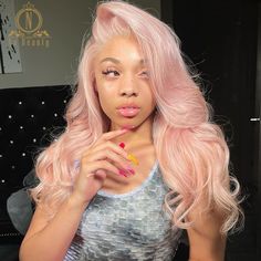 Pink Lace Front Wig Body Wave For Women 613 Colored HD Transparent Lace Front Human Hair Wig Hair Color For Dark Skin Tone, Hair Color For Dark Skin, Hair Colorful, Middle Part Hairstyles, Hair Color Options, Colors For Dark Skin, The Ray, Pink Wig, Human Virgin Hair