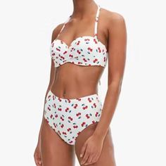 Kate Spade Cherry Toss High-Waist Bikini Bottom New With Tag Brand Tag Size S Details Cherry Toss Print / Elasticized Waistband / High Waist Bikini Bottom Fabric Shell 85% Nylon, 15% Spandex / Lining: 82% Nylon, 18% Spandex Color White With Allover Cherry Design White Kate Spade Swimwear For Spring, White High Waist Tankini For Vacation, White High-waist Tankini For Vacation, White High Waist Summer Tankini, White High Waist Poolside Tankini, White High Waist Tankini For Poolside, White High-waist Tankini For Poolside, White High Waist Tankini For Swimming, White High-waist Tankini For Pool