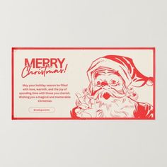 a merry christmas card with santa clause on it