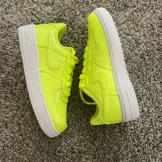 Super Bright And Fun Kids Air Force 1 Lv8 Uv (Ps) In 'Volt' Size 12 Sporty Neon Low-top Sneakers, Sporty Green Custom Sneakers Fade-resistant, Sporty Green Custom Fade-resistant Sneakers, Nike Neon Yellow Lace-up Sneakers, Neon Yellow Sporty Sneakers With Air Cushioning, Sporty Neon Yellow Sneakers With Air Cushioning, Neon Low-top Sneakers For Sports, Green Low-top Fade-resistant Sneakers, Neon Sporty Sneakers For Streetwear