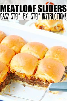 the meatloaf sliders are ready to be eaten