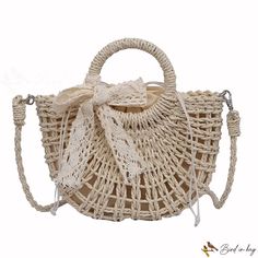 Bird in Bag - Hand straw bag new fashion straw bag simple single shoulder handbag cross bag Beige Top Handle Straw Bag For Day Out, Chic White Jute Bag, Spring Beige Straw Bag Made Of Paper Straw, Spring Bags With Braided Handles In Paper Straw, Beige Paper Straw Bag For Spring, Spring Top Handle Straw Bag For Day Out, Spring Beige Crossbody Straw Bag, Spring Straw Crossbody Beach Bag, Daily Use Straw Crossbody Bag