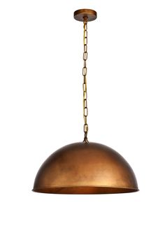 Elegant Lighting - LD6013D20BR - One Light Pendant - Merce - Manual Brass Pendant Light Kitchen, Dome Pendant Light, Simple Pendant, Outdoor Landscape Lighting, Utilitarian Style, Light Kitchen, Pendant Fixture, Gas And Electric, Elegant Lighting