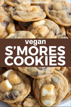 vegan s'mores cookies on a white plate