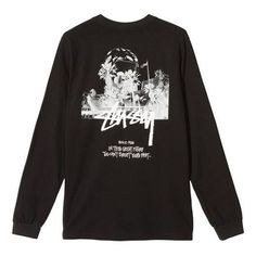 Stussy x MMW LS TEE Printing logo Long Sleeves Unisex Black 314065 (Gift Recommend) Fall Season Logo Print Tops For Streetwear, Fall Streetwear Tops With Logo Print, Crew Neck Tops With Logo Print For Streetwear, Logo Print T-shirt For Fall Streetwear, Fall Streetwear T-shirt With Logo Print, Printing Logo, Logo Tee, Logo Tees, Print Logo