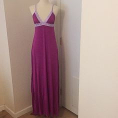 This Is A Brand New Love Tanjane Full Length Night Gown (Maxi). Adjustable Strap Length. Amazingly Soft And Stretchy Material. Fits True To Size. Made In Southern California And Was Hand Dyed A Beautiful Magenta Color With A Light Purple Lace Trim. Price Is Firm. Thanks For Looking. S = 2524 M= 2525 L= 2526 Summer Nightgown With Lace Trim For Lounging, Fitted Summer Nightgown For Lounging, Elegant Maxi Length Sleepwear For Loungewear, Maxi Length Nightgown For Wedding Night, Purple Sleepwear For Wedding Night In Summer, Purple Sleepwear For Wedding Night, Fitted Sleepwear With Built-in Bra For Lounging, Summer Wedding Night Purple Sleepwear, V-neck Dress With Built-in Bra For Loungewear