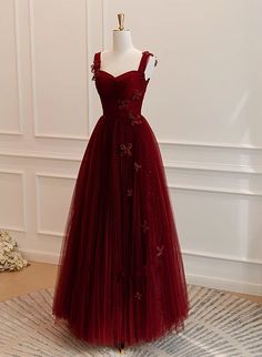 فستان زهري, Burgundy Evening Dress, Long Formal Dress, Color Rush, Prom Dresses For Sale, Red Evening Dress, Prom Dress Inspiration