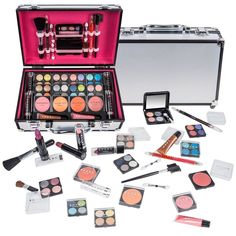 Shany Makeup Train Case Aluminum Makeup Set : Target Makeup Storage Organization, Theatrical Makeup, Makeup Train Case, Makeup For Teens, Train Case, Eye Shadows, Makeup Gift, It Cosmetics Brushes, Makeup Set