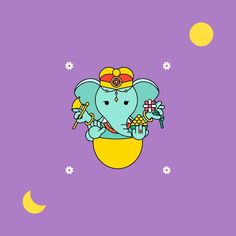 an elephant with a hat on its head holding a flower