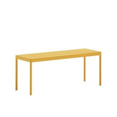 a yellow table on a white background with an empty space for the top to be placed