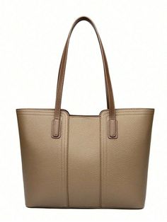 Women's Shoulder Bag  Casual Handbag Chic Messenger Tote Bag Soft Pu Purse Khaki Minimalist    Plain,Textured Pattern Shoulder Tote Bag   Women Bags, size features are:Bust: ,Length: ,Sleeve Length: Gold Bucket Bag With Large Capacity, Gold Large Capacity Bucket Bag, Large Capacity Gold Bag For Daily Use, Gold Large Capacity Bags For Everyday Use, Gold Bags With Large Capacity, Gold Bag With Large Capacity For Everyday Use, Gold Large Capacity Bag For Everyday Use, Large Capacity Gold Bags For Everyday Use, Gold Bags With Large Capacity For Everyday Use