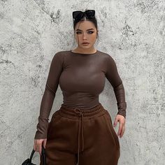 Size: S M L style: street main color: dark brown beige Sleeve Length: Ninth Sleeve Thickness: Regular Clothing version: Slim type Material composition: PU Snake Shirt, Autumn Sales, Brown Beige, Main Colors, Dark Brown, Pu Leather, Long Sleeve Shirts, Tights, Composition