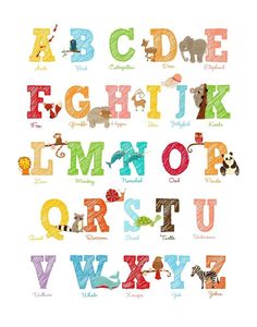 the alphabet is made up of animals and letters