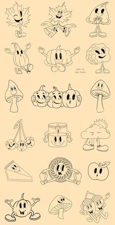 an image of cartoon characters drawn in black and white