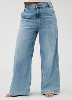 Low-waist jeans featuring a 4-pocket finish and a wide, full-length leg.• Low waist• Wide leg• Full-length• Non-stretch• Zip and button fly Low Waist Jeans, Waist Jeans, Fashion Story, Low Waist, Recycled Cotton, Personal Style, Full Length, Wide Leg, Organic Cotton