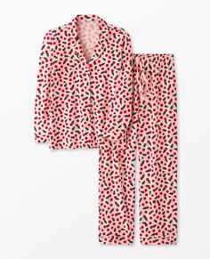 Buttery-soft and breathable, our eco-friendly pajamas with TENCEL™ Lyocell offer cool, seasonless comfort and fun, festive prints. • Hypoallergenic & eczema-friendly • Sensory-friendly scratch-free seams that lay flat on the skin • Like new wash after wash • OEKO-TEX® STANDARD 100 certified safe from hundreds of harsh chemicals 94% TENCEL™ Lyocell/6% spandex stretch jersey knit Relaxed fit Button front with collar Cuffed sleeves & pants Encased elastic waistband with adjustable drawcord OEKO-TEX® STANDARD 100 | Imported. Pajamas, Shop By Department, Women, Christmas Pajamas, Christmas clothes, holiday pajamas, pajamas for holidays, holiday pajama styles. | Women's Holiday Long Sleeve Pajama Set in HannaSoft™ - Size M - Snowberries On Pink - Christmas - Hanna Andersson Pink Christmas Pajamas, Christmas Pjs Women, Holiday Pjs, Sensory Friendly, Pink Holiday, Winter Pajamas, Christmas Pjs, Holiday Pajamas, Holiday Style