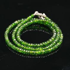 Excellent Quality Green Tsavorite Necklace with Silver Clasp Stone : Tsavorite Size : 2.5-3mm Length : 16 Inches Shape : Rondelle Faceted/Plain : Faceted Tsavorite Jewelry, Necklace Etsy, Gift For Her, Beauty Book, Etsy Accessories, Size 2, Gems, Gifts For Her, 925 Sterling Silver