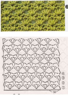 the crochet pattern is shown in two different colors