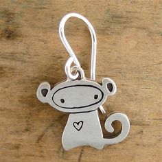 Tiny Monkey, Glass Store, Modern Store, First Mothers Day Gifts, Sterling Silver Charms, Cute Box, Charm Necklaces, Little Monkeys, French Wire