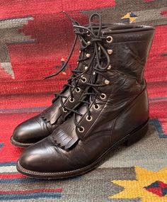 From the magical Red Rock country of Sedona, Arizona, nestled in the delight of the Coconino National Forest, BlackbirdSedona presents to you this great pair of 1980's/ 1990's  black leather Vintage Justin Western roper boots. removable kiltie. They are a Ladies size 6.5 C (a little wider than average ) and are Made in USA.  They may fit a ladies size 7 as well, since they tend to run a little big. Please use your own judgment based on the measurements below. They are in  very good vintage condi Coconino National Forest, Roper Boots, Sedona Arizona, Western Cowgirls, Western Cowgirl, Western Cowboy Boots, Red Rock, National Forest, Sedona