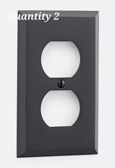 an image of two light switch plates in black with white balls on the front and back