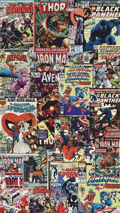 an image of comic covers from the 1960s's and early'80s's