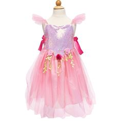 Great Pretenders Forest Fairy Tunics are iconic designs with extra size flexibility! This elegant design is the perfect choice for the little fairies and magical transformation! Made with sparkly sequined top, embellished with a heart gem, and with soft shoulder straps adorned with lovely capped sleeves, this is the best costume for our little fairies. The waistband is adorned with three hand crafted roses with neatly flowing green leaves. These tunics fit easily over the head and tie on the sides with elegant satin ribbons. The lining is topped with matching tulle on the skirt, which adds glamour to this layered skirt that’s soft, comfortable, and perfect for twirling and dancing around! All Great Pretenders dress up is machine washable! | Great Pretenders | (Pink Sequins Forest Fairy Tun Whimsical Pink Twirl Dress For Playtime, Fairy Dress Kids Lightinthebox, Pink Fairy Dress For Dress-up, Multicolor Fairy Tutu Dress For Dress-up, Purple Fairy Dress Toddler, Magical Transformation, Heart Gem, Sequined Top, Play Tents