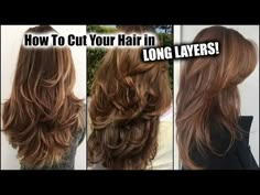 How to perfectly cut your own hair with layers - Girl Boss Boutique Easy Layered Haircuts Diy, Layers At Home Hair Haircuts, How To Do Butterfly Haircut Long Hair, Layering Hair Diy At Home, Diy Long Shag Haircut Tutorial, How To Cut Your Hair In Layers, Cut Long Layers At Home, Diy Haircut Layers Medium, Diy Long Layered Haircut