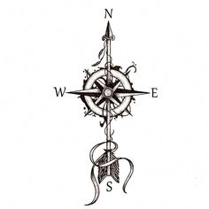 a compass tattoo design on the back of a shirt that says w e b s