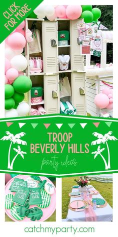 a party with balloons and decorations for troop beverly hills party ideas on catchmypary com