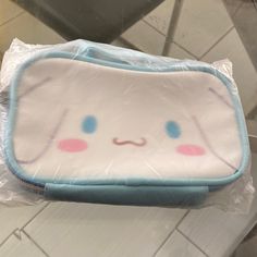 Sanrio Makeup Bag Cute Rectangular Bag With Zipper Pouch, Portable Light Blue Pouch Bag, Kawaii Portable Pouch Bag, Kawaii Rectangular Case Bag For Everyday Use, Portable Kawaii Pouch Bag, Kawaii School Bag With Rectangular Case, Blue Kawaii School Bag, Cute Rectangular Shoulder Bag With Zipper Pouch, Kawaii Light Blue School Bag