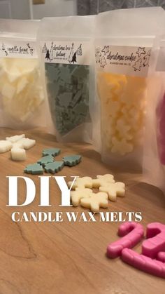 the diy candle wax melts are in bags and ready to be filled with them